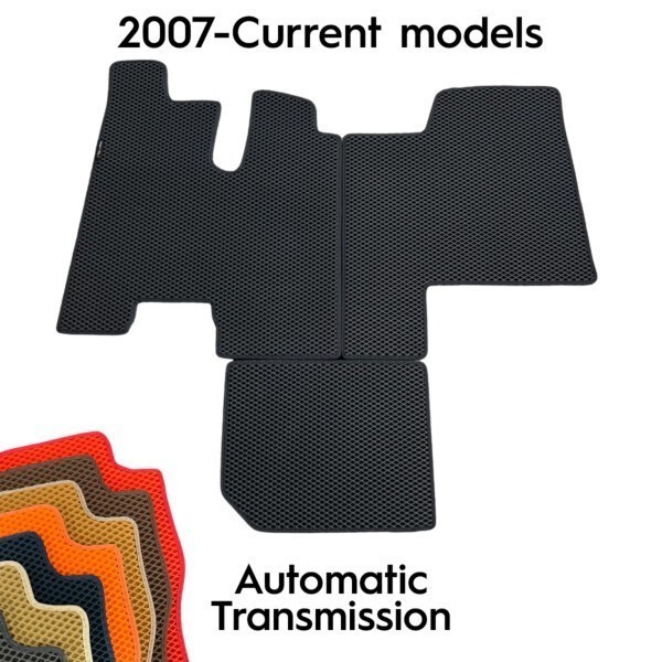 Kenworth T800 / T800 Curved Glass Floor Mats 3Pcs Automatic 2007-Current models